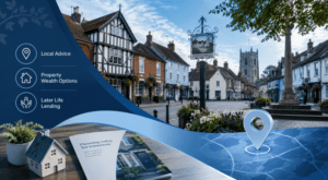 Equity Release Adviser in Coggeshall with historic village buildings, local property icons and later-life lending guidance.