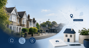 Equity Release Adviser in Shenfield with local Essex homes, a location map, and home finance icons.