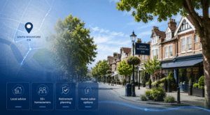 Equity Release Adviser in South Woodford with local homes, map marker and retirement planning icons