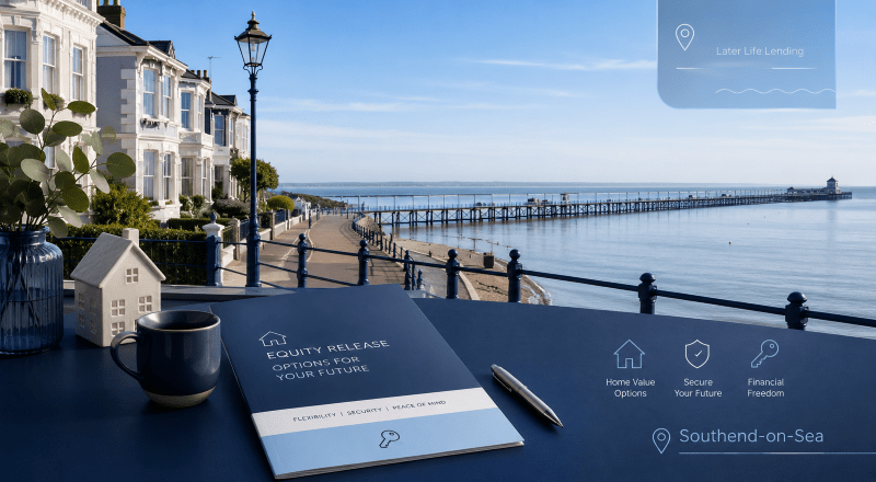 Equity Release Adviser in Southend-on-Sea with coastal homes, the seafront and Southend Pier.