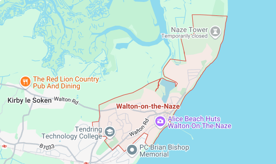 Map of Walton on the Naze