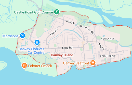 Map of Canvey Island