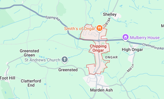 Map of Chipping Ongar