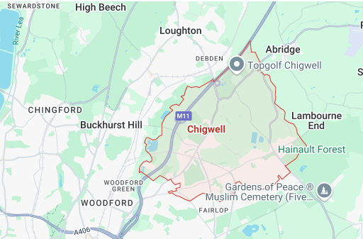 Map of Chigwell