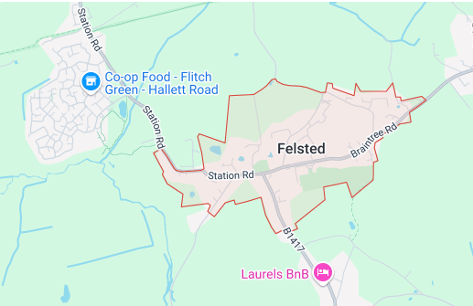 Map of Felsted