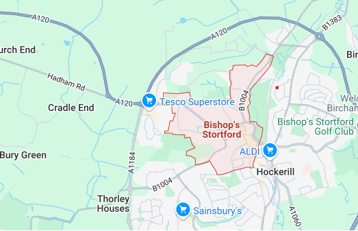 Map of Bishop Stortford