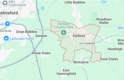 Map of Danbury