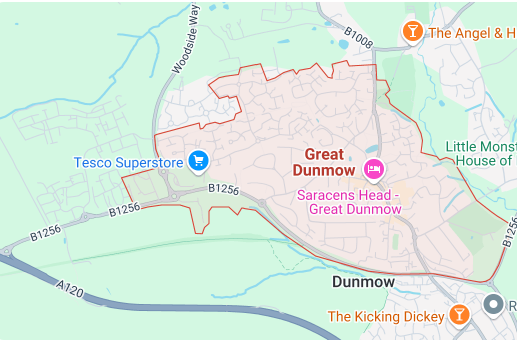 Map of Great Dunmow