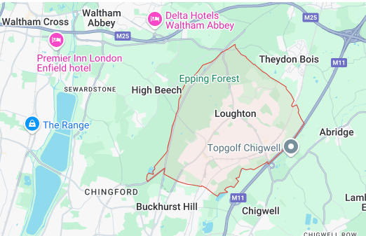 Map of Loughton