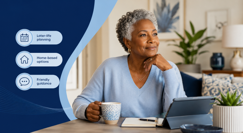 Women in Later Life planning home-based later-life mortgage options with friendly guidance