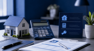 Buy-to-Let Affordability: A clean, professional buy-to-let affordability image using dark blue and light blue branding, with property, calculator and mortgage-planning details.