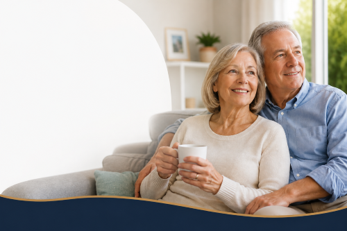 Home Reversion Plans equity release image showing an older couple relaxing at home, representing later-life financial planning and property wealth.