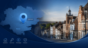 Equity Release Advisers in Gloucestershire with local property and location imagery in Connect’s dark blue and light blue branding.