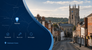 Equity Release Advisers in Warwickshire with a location-focused map graphic in Connect’s dark blue and light blue brand colours.