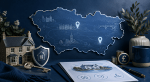 Equity Release Adviser in Berkshire – property, location map and later-life financial planning concept
