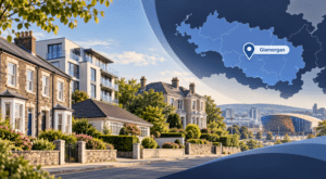 Equity Release Advisers in Glamorgan hero image showing a Glamorgan location map, varied local property types and a recognisable regional landmark.